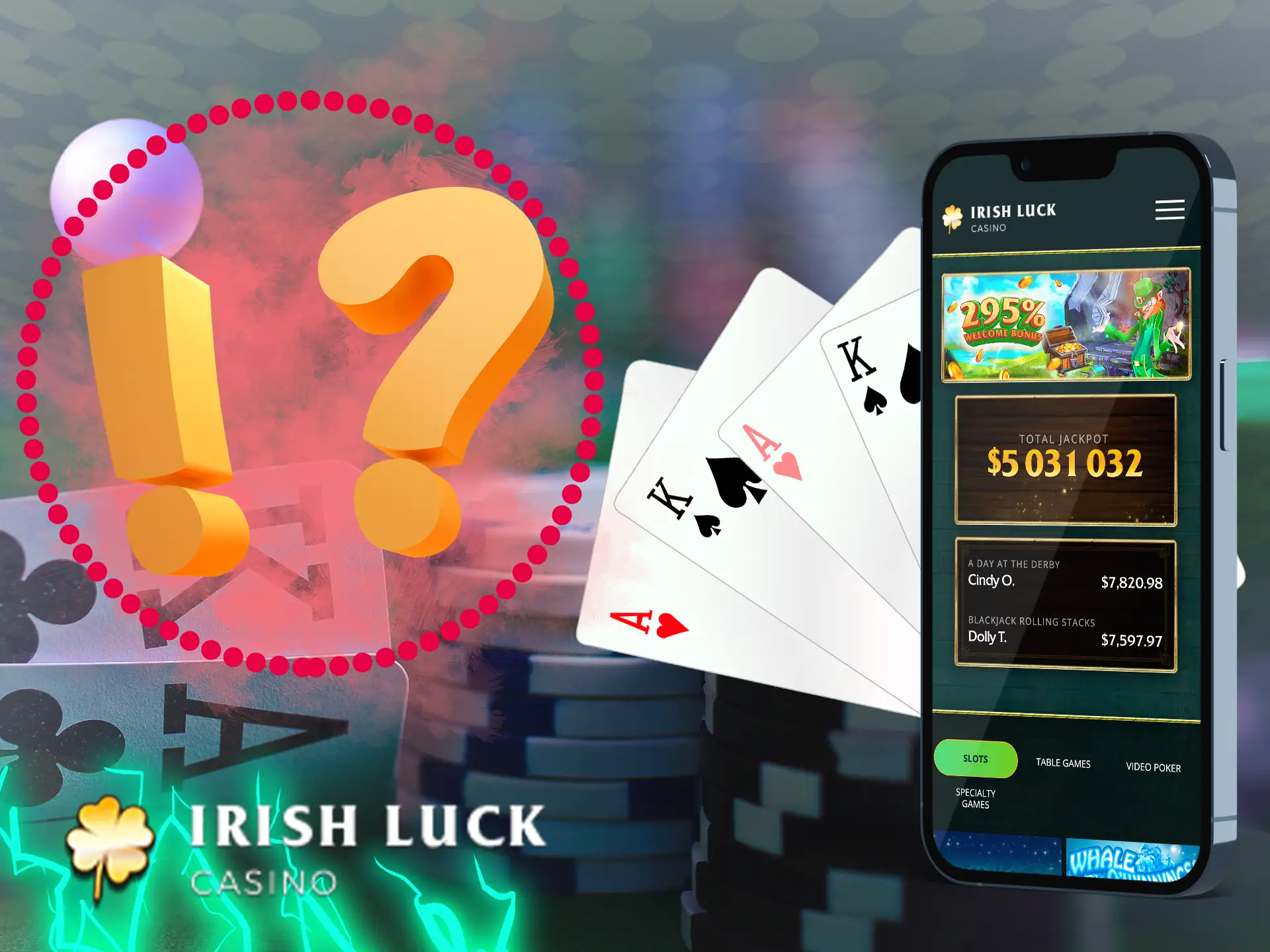 To get started simply register and start playing live at Irish Luck.