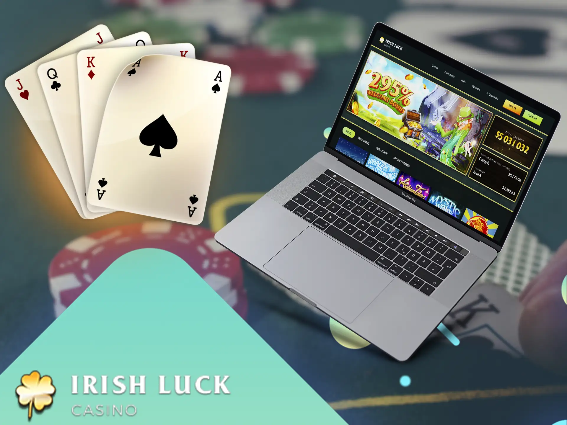 This section is available to play with real and virtual dealers, various card combinations are waiting for players Irish Luck.