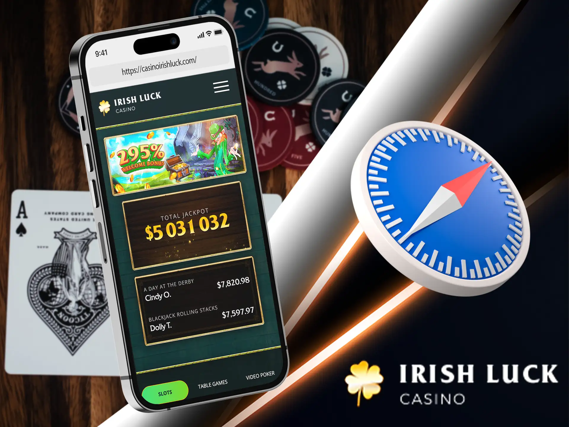 If your smartphone is not compatible with the application - this option from Irish Luck will help you enjoy the game.