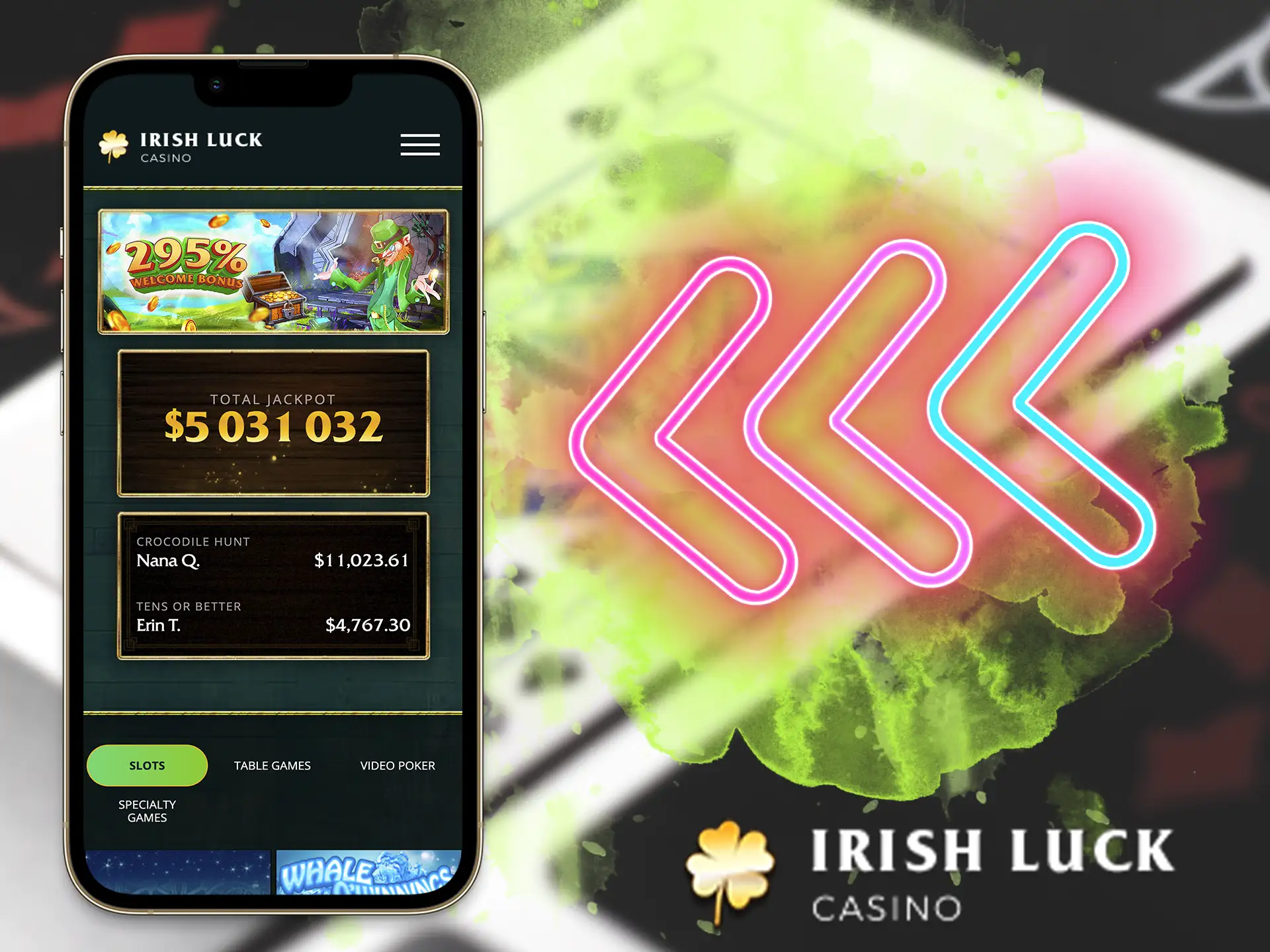 You will get the most out of the game, thanks to the clever ui-ux design software IrishLuck Casino, which works for different resolutions.