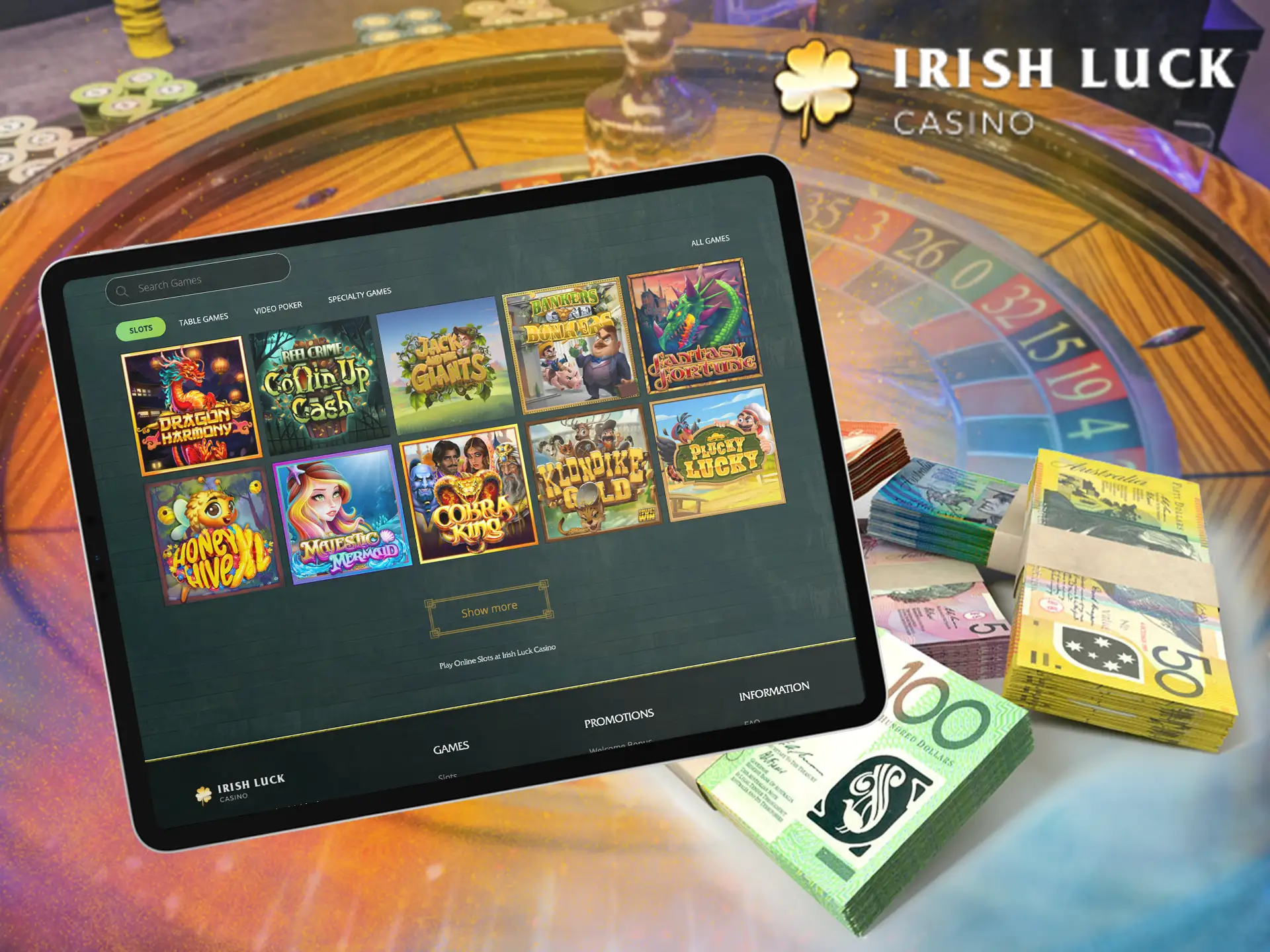 Our simple guide will help players from Australia to deposit and start playing at IrishLuck Casino.